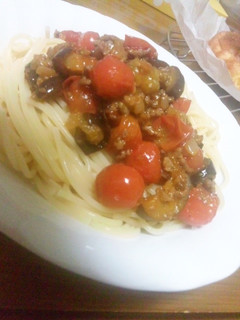 ミニトマトのミートソーススパゲティ-レシピのメイン写真