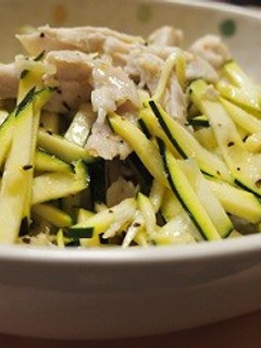 SRでズッキーニーと鶏ささみの炒め風-レシピのメイン写真