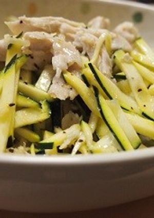 SRでズッキーニーと鶏ささみの炒め風-レシピのメイン写真