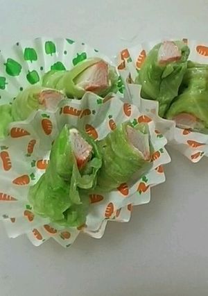 お弁当に！カニカマのキャベツ巻き-レシピのメイン写真