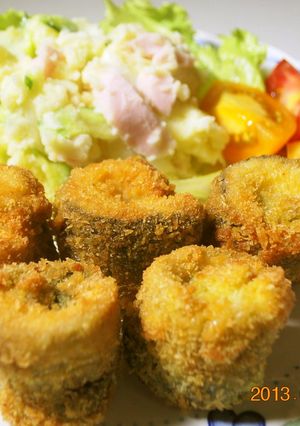 おいし～ぃ♪　秋刀魚梅しそ ロール-レシピのメイン写真