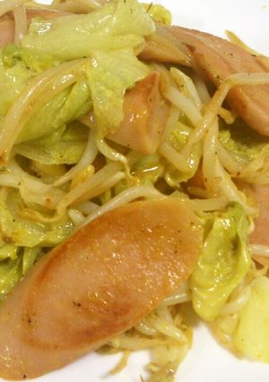 魚肉ソーセージのカレーマヨ炒め-レシピのメイン写真