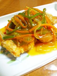 鯖(青魚)と野菜の甘酢あんかけ-レシピのメイン写真