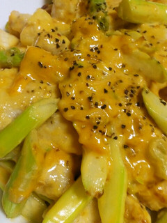 簡単♪鶏むね肉とアスパラのマヨ炒め-レシピのメイン写真