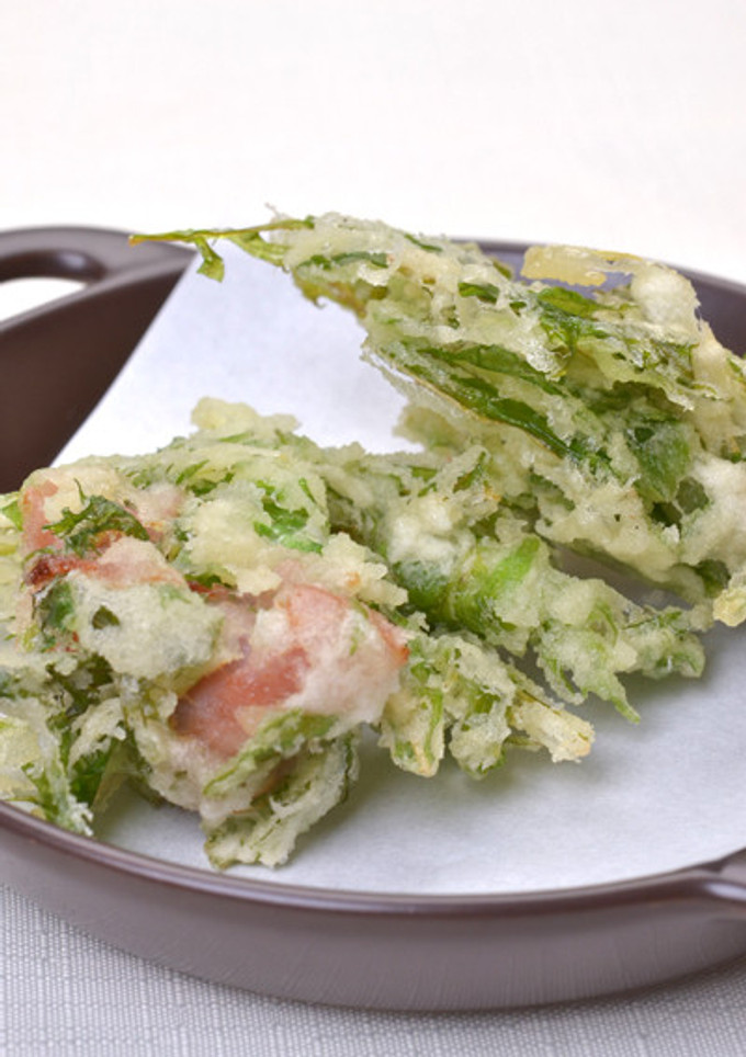 生ハムと水菜の洋風かき揚げ-レシピのメイン写真