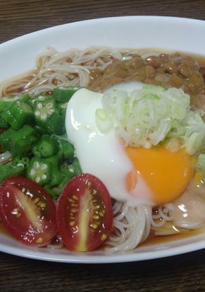 ねばねは温玉そーめん☆-レシピのメイン写真