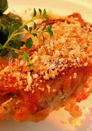 鶏もも肉の香味焼き　ガーリックパン粉添え-レシピのメイン写真