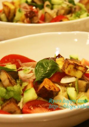 さつまいもとカラフル野菜の冷製パスタ-レシピのメイン写真