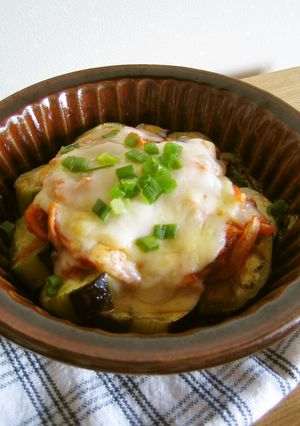 トースターで＊茄子のキムチチーズ焼き-レシピのメイン写真