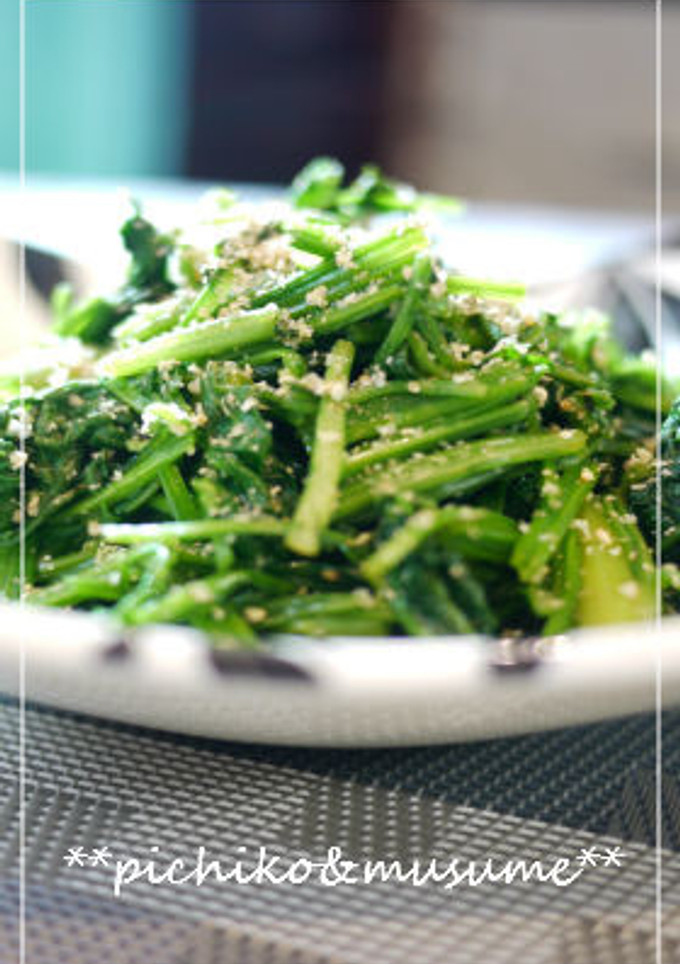 ほうれん草と菊菜の胡麻和え-レシピのメイン写真