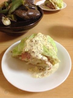 キャベツとハムのマヨマスタードソースがけ-レシピのメイン写真