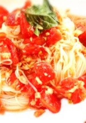 アレンジそうめん〜トマト＆バジル風味〜-レシピのメイン写真