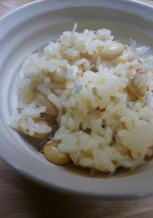 大豆炊き込みご飯(じゃこ＆ゴマ後まぜ )-レシピのメイン写真
