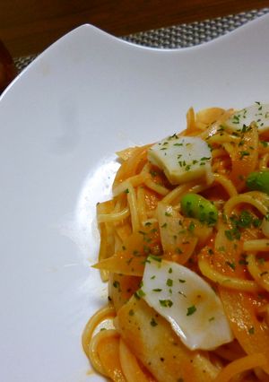 超簡単！トマトジュースでクリームパスタ☆-レシピのメイン写真