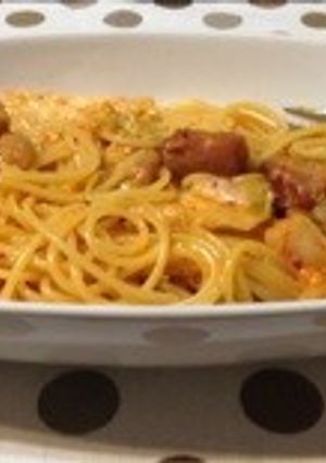 キムチのクリームパスタ-レシピのメイン写真