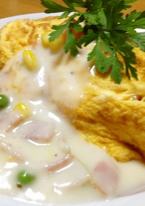 シーフードピラフdeクリームオムライス-レシピのメイン写真