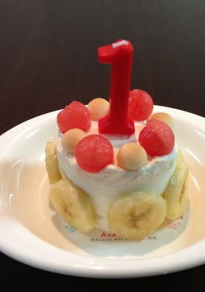 イチゴが無くてもOK！1歳誕生日ケーキ-レシピのメイン写真