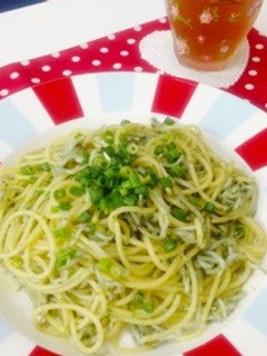 簡単!しらすとねぎのジェノベーゼパスタ♡-レシピのメイン写真