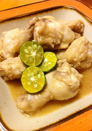 鶏骨肉の味噌煮 すだち添え-レシピのメイン写真