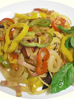 カラーピーマンの和風パスタ-レシピのメイン写真