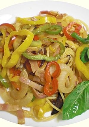 カラーピーマンの和風パスタ-レシピのメイン写真