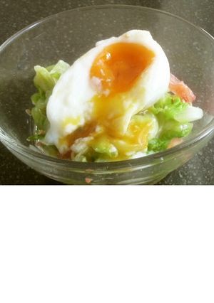 ゆでレタスと温玉サラダ-レシピのメイン写真