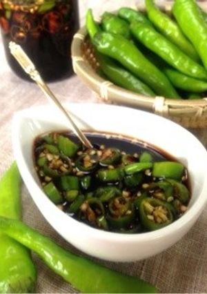青唐辛子の醤油漬け♬-レシピのメイン写真