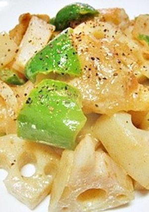 鶏肉と蓮根の辛子マヨ炒め-レシピのメイン写真