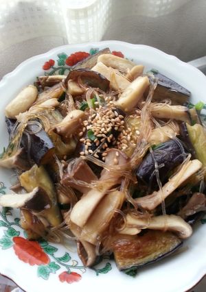 3つの食感！なすとエリンギの春雨炒め-レシピのメイン写真
