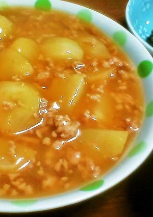 カブの肉そぼろあんかけ＋葉の塩漬け-レシピのメイン写真