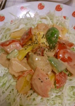 簡単！鶏むねのオーロラソース和え♪-レシピのメイン写真