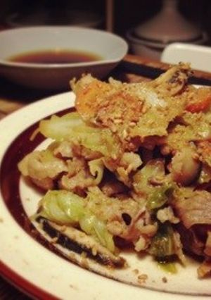 豚肉＆キャベツ＆椎茸の簡単ゴマ味噌炒め-レシピのメイン写真