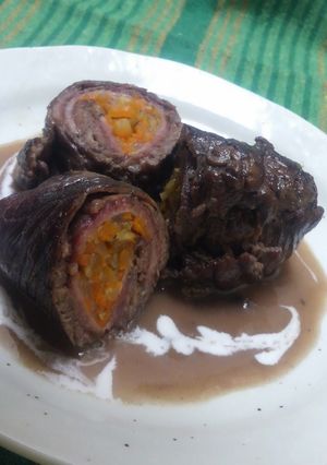 香味野菜の肉巻き、赤ワイン煮込み-レシピのメイン写真