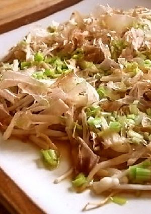 もやしえのきのレンジ蒸しおかかバター醤油-レシピのメイン写真