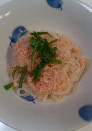 簡単! しらたきで明太子パスタ風-レシピのメイン写真