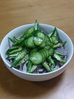 かんたん♪紫玉ねぎとオクラのゆず胡椒あえ-レシピのメイン写真
