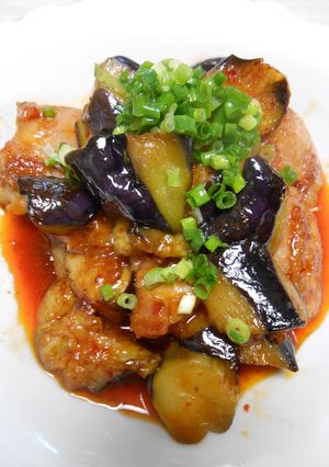 鶏もも肉と茄子のピリ辛炒め-レシピのメイン写真