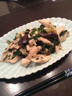 さっぱり茄子とホウレンソウとササミあえ!-レシピのメイン写真