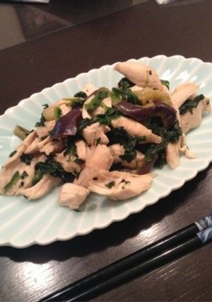 さっぱり茄子とホウレンソウとササミあえ！-レシピのメイン写真