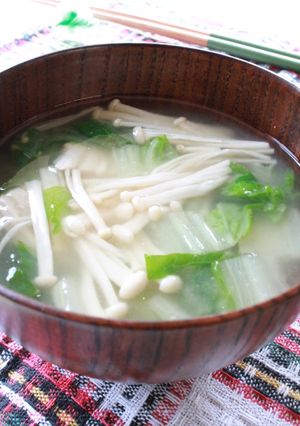 白菜とえのきの味噌汁-レシピのメイン写真