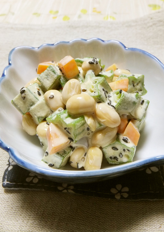 オクラと大豆のマヨポン和え（サラダ風）-レシピのメイン写真