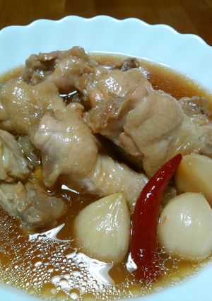ピクルス液で手羽元とにんにくの煮物-レシピのメイン写真