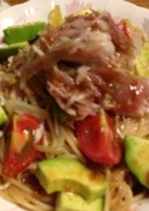 ゆず塩たたきと夏野菜のパスタ-レシピのメイン写真