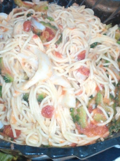 イカとゴーヤのトマトパスタ-レシピのメイン写真