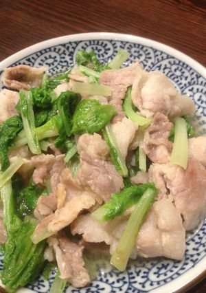 ベカ菜と豚バラ肉の塩麹炒め-レシピのメイン写真