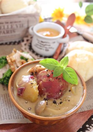 さつま芋とチキンの豆乳カレースープ-レシピのメイン写真