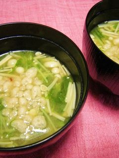❤水菜とエノキのお味噌汁❤-レシピのメイン写真