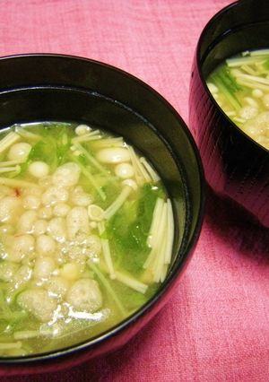 ❤水菜とエノキのお味噌汁❤-レシピのメイン写真