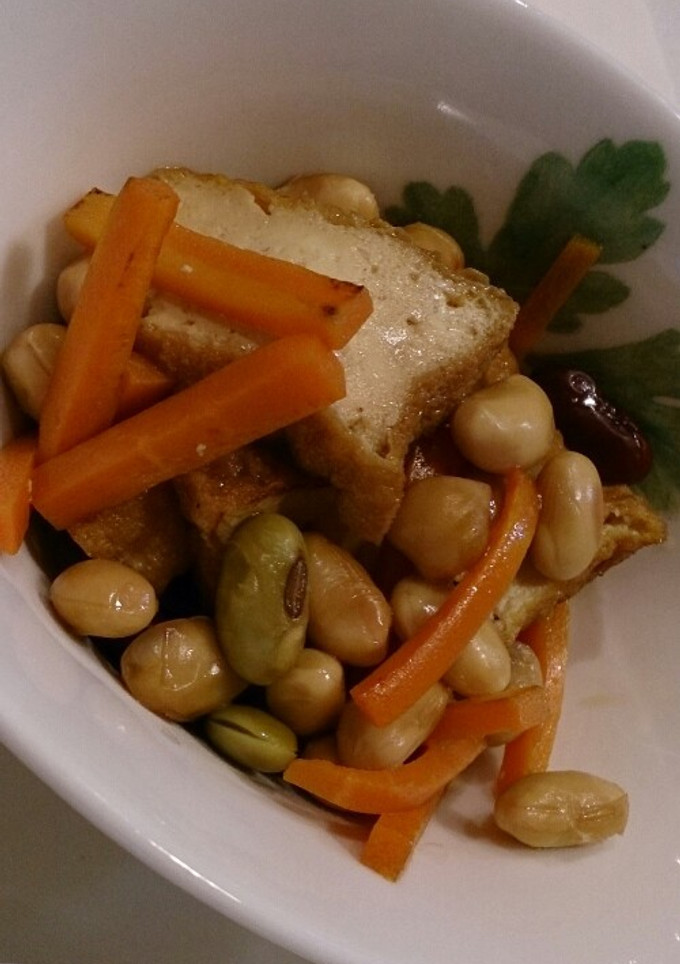 厚揚げ、ニンジン、煮豆の簡単煮物-レシピのメイン写真