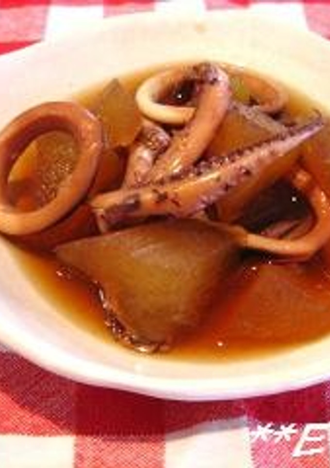 冬瓜とイカの煮物～♪♪-レシピのメイン写真